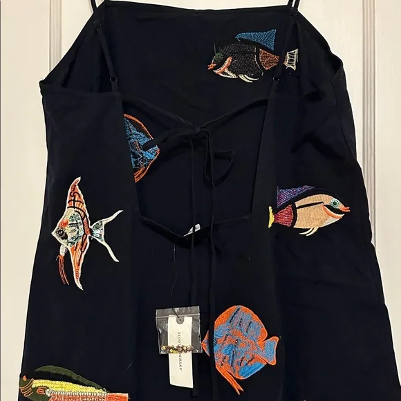 Anthropologie Celandine Sea Life Embroidered Mini Dress - Picture 3 of 7